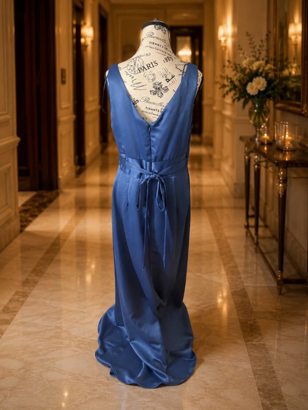 Alex Evenings Blue Satin Gown – Size 12 NWOT - Picture 5 of 6